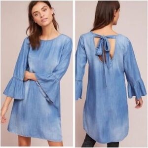 Cloth + Stone Anthropologie Chambray Tunic Dress Sz Small